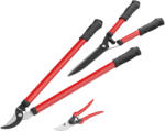 Outsunny Lot de 3 foarfece de grădină set de tăiere pentru grădinărit ferăstrău de tăiat ramuri 65cm foarfecă 51, 5cm, foarfecă 20cm roșu | Aosom Romania (84H-406V00RD) Foarfeca de gradina