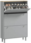 HomCom Mobilier pentru pantofi 24 perechi cu 3 sertare rabatabile si rafturi reglabile, 80x23, 5x121 cm, gri | Aosom Romania (837-403V80GY) Pantofar