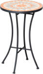 Outsunny Masă Rotundă Laterală Ø35, 5cm - Masă de Patio Impermeabilă cu Design Mozaic, Măsuță din Metal pentru Living, Birou, Interior și Exterior - Galben și Gri | Aosom Romania (84B-851)