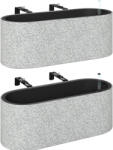 Outsunny Set 2 ghivece suspendate jardiniere cu orificiu de scurgere și cârlige 42 x 16 x 15 cm gri deschis | Aosom Romania (84H-671V00GY)
