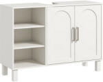 HomCom Mobilier sub Chiuvetă Mobilier de Baie cu Dulap cu Două Niveluri Rafturi Reglabile 90l x 30P x 63H cm crem | Aosom Romania (834-729V00CW)