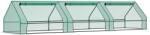 Outsunny Seră pentru Grădină Impermeabilă și Rezistentă la UV cu 3 Ferestre Rulante, 400x100x80 cm, Verde | Aosom Romania (845-307V01GN)