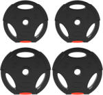SPORTNOW Set de Discuri de Greutăți, cu Două Discuri de 7, 5 kg și Două de 5 kg, Negru | Aosom Romania (A91-364V01BK)
