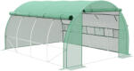 Outsunny Șopron de folie, Seră, umblabil, Fereastră plasă, Cadru metalic, 4x3x2m, Verde | Aosom Romania (845-612V01GN)