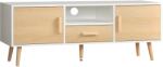 HomCom Mobilier TV banc TV suport TV pentru televizoare până la 46 de inch de stil scandinav cu 1 sertar, 2 dulapuri, 1 nișă, 1 pasacabluri - 120 x 37 x 45, 5 cm | Aosom Romania (839-139ND)