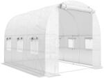 Outsunny Seră aprox. 2, 7 x 2 x 2 m cu rafturi, ușă rulabilă cu fermoar, 6 ferestre cu plasă, tije de susținere | Aosom Romania (84H-542V00WT)