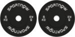 SPORTNOW Set 2 Discuri Greutăți 2x5 kg din Cauciuc cu Orificiu de 5 cm pentru Gantere și Grijuri, Ø45x2 cm, Negru | Aosom Romania (A91-374V01BK)