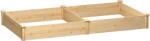 Outsunny Grădină Ridicată de Exterior cu Separator Central și Bază Deschisă, Jardinieră din Lemn de Brad, pentru Flori, Legume, Balcon sau Grădină, 235x121x26 cm, Culoare Lemn | Aosom Romania (84H-476V00ND)