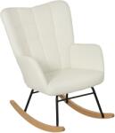 HOMCOM Scaun de leagăn din fildeș cu brațe, Scaun ergonomic cu roți de lemn, pentru camera de zi, dormitor, Alb | Aosom Romania (839-613V00WT) Balansoar
