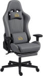 HomCom Scaun gaming ergonomic, fotoliu gamer cu cotiere 3D, spătar înclinabil, înălțime reglabilă, 72x76x132cm, gri | Aosom Romania (921-863V00CG)