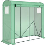 Outsunny Seră de balcon cu ușă rulabilă și 2 ferestre din plasă, seră pentru legume cu structură din oțel și husă PE, 200x75x188 cm, verde | Aosom Romania (84H-565V00GN)