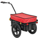 HomCom Remorcă pentru bicicletă 40 kg Husă din material Oxford cu reflectoare și cadru din oțel 144x59x80 cm Roșu și Negru | Aosom Romania (B71-005V00RD)