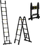 Durhand Scară Telescopică Pliabilă cu 10 Trepte, Scară Extensibilă din Aluminiu și Metal, 320x67x7 cm, Neagră | Aosom Romania (B72-030)