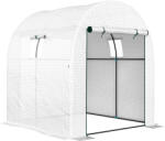 Outsunny Seră Tip Tunel Walk-in cu Acoperire PE Rezistentă la UV, Uși și Ferestre cu Plasă, 1, 8 x 1, 8 x 2 m, Verde | Aosom Romania (845-958V00WT)