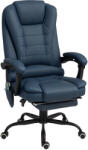 Vinsetto Scaun Birou Ergonomic Fotoliu de Birou Ergonomic cu 7 Puncte de Masaj Suport Picioare Reglabil 67x67x111-121 cm Albastru | Aosom Romania (921-342V91BU)