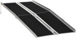 HOMCOM Rampă pliabilă pentru scaune cu rotile din aluminiu cu margini înalte antiderapante | Aosom Romania (713-023V00BK)