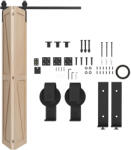 HOMCOM Set pentru Ușă Glisantă din Oțel Carbonat Negru 122x0.5x4 cm | Aosom Romania (B81-038V00BK)