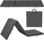 HOMCOM Saltea de gimnastică yoga pilates fitness pliabilă în 3 panouri cu mânere husa din material sintetic 180 x 60 x 5cm gri | Aosom Romania (A50-013V00GY)