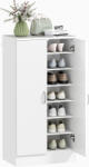 HomCom Raft de pantofi cu balamale Soft-Close, rafturi reglabile, dulap de 6 nivele pentru hol, intrare, pentru 14 perechi, 55 x 35 x 108 cm, placaj, Alb | Aosom Romania (837-626V90WT) Pantofar