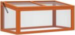 Outsunny Seră din Lemn și Policarbonat 90 x 46 x 40 cm Seră cu acoperiș impermeabilă pentru plante de grădină Pat de plantare Portocaliu | Aosom Romania (845-379V01ND)