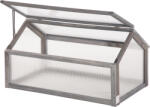 Outsunny Mini seră, Seră compactă din lemn, Plăci de policarbonat, Deschidere pentru ventilare, 90L x 52B x 49, 5H cm, Gri | Aosom Romania (845-671GY)