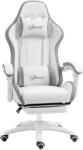 Vinsetto Scaun gaming fauteuil gaming ergonomic cu spătar inclinabil la 135° și suport lombar, 65 x 65 x 121-129 cm alb | Aosom Romania (921-618V04WT)