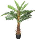 HOMCOM Palmier Artificial palmier 100 cm cu 21 frunze din PEVA, plantă decorativă cu ghiveci din plastic, verde | Aosom Romania (830-679V01DG)