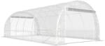Outsunny Seră de Grădină Tip Tunel 3x6x2 m cu 2 Uși Rulabile, Cadru din Oțel și Acoperire din PE, pentru Legume, Fructe, Flori, Anti-UV, Transparentă | Aosom Romania (84H-443V02CR)