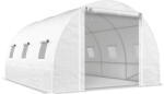 Outsunny Seră de Grădină Tip Tunel 4x3x2 m cu 2 Bare Detașabile, Uși Rulabile și Ferestre cu Plasă, Seră pentru Grădină de Legume și Flori, Structură din Oțel Zincat și Acoperire PE, Alb | Aosom Romania (84H-5