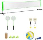 SPORTNOW Set complet de badminton, pickleball și volei, 3 în 1, jocuri sportive în aer liber cu filet reglabil în înălțime | Aosom Romania (A95-009V00YG)
