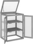 Outsunny Seră, Frigider, transparent, potrivită pentru exterior, lemn+policarbonat, 58 x 44 x 78cm | Aosom Romania (845-136GY)