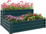 Outsunny Pat de flori înălțat fond deschis 2 etaje pentru plante aromatice legume fructe flori 120 x 101 x 58 cm verde | Aosom Romania (845-843V00GN)
