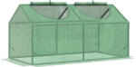 Outsunny Seră de Grădină Tip Cabană cu Acoperiș din PE, Seră pentru Grădină cu Țăruși și Margini Extinse, 120x60x60 cm, Verde | Aosom Romania (845-368V03)