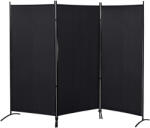 HomCom Paravan interior cu 3 panouri, separeu pliabil pentru spatii din metal si poliester, 253x50x182cm, bej | Aosom Romania (830-306V01BK)