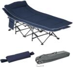 Outsunny Campingbett, pat pliabil cu pernă, 188 x 64, 5 x 53 cm, bleu foncé | Aosom Romania (A20-207DB)