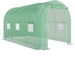 Outsunny Seră de Grădină Tunnel Suprafață Sol 8 m2 4L x 2l x 2, 05H m cadru Tubular Ușă dublă cu fermoar 6 ferestre rulante verde | Aosom Romania (845-229V05GN)