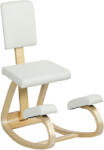 HOMCOM Sedia Inginocchiatoio in Tessuto Effetto Lino e Legno di Betulla Crema | Aosom Romania (921-788V00CW)