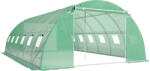 Outsunny Seră tunel de grădină Seră pentru legume oțel galvanizat Ø25mm și structură consolidată 395x595x199cm Verde | Aosom Romania (84H-605V00GN)