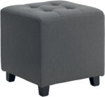 HOMCOM Suport pentru picioare living, ottoman, șezut capitonat în țesătură cu aspect de in cu buzunar lateral, 35 x 35 x 35 cm, gri | Aosom Romania (838-517V00GY)