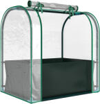 Outsunny Mini Seră de Grădină cu Sac de Plantare, Seră pentru Grădină cu Ușă Rulabilă, Structură din Oțel, Acoperire din Plastic, pentru Legume, Flori, Plante, Verde Închis | Aosom Romania (84H-436V00DG)