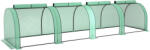 Outsunny Seră Portabilă Tip Tunel 4x1x0.8 m cu 4 Uși cu Fermoar, Acoperire PVC Rezistentă la Apă/UV | Aosom Romania (845-234V03GN)