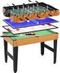 HomCom Masă de Joc 4 în 1 cu Fotbal de Masă, Biliard, Ping-Pong și Air Hockey, Vârstă 6+ Ani, 107x61x84, 5 cm, Multicolor | Aosom Romania (A70-061V01MX)