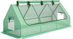 Outsunny Seră de Grădină cu 2 Ferestre Laterale și Fereastră Centrală Rulantă, din Oțel, PE și PP, 240x90x90 cm, Verde | Aosom Romania (845-770V00GN)