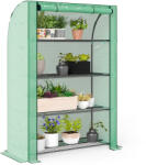 Outsunny Mini seră de grădină cu 4 etaje cu husă PE consolidată, ușă rulabilă și rafturi 120 x 50 x 170 cm, verde | Aosom Romania (845-938V00GN)