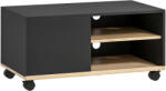 HomCom Dulap TV 42" Max cu 2 Rafturi deschise si Usa, Dulap TV Jos din PAL cu Roti, 80x45x39.5 cm, Alb | Aosom Romania (833-948V01BK)