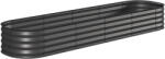 Outsunny Jardinieră pătrată modulabilă din oțel galvanizat pentru legume, plante, flori, 240 x 62 x 30 cm gri închis | Aosom Romania (845-981V03CG)