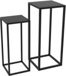 Outsunny Set de 2 Suporturi din Metal pentru Plante, Raft de Expunere a Florilor Stivuibil pentru Utilizare in Interior sau in Aer Liber | Aosom RO (845-927V00BK)