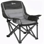 Outsunny Scaun de Camping Pliabil cu 2 Suporturi pentru Pahare și Buzunare Laterale, 99x71x103 cm, Gri | Aosom Romania (A20-508V00GY)
