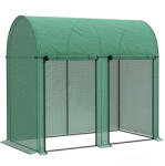 Outsunny Seră de grădină 2 m2 dim. 2L x 1l x 1, 78H m 2 Uși cu fermoar rulabile Oțel PE Densitate înaltă 140 g/m2 Anti-UV alb | Aosom Romania (84H-064V00GN)