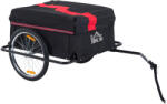 HomCom Outsunny Remorcă pentru Biciclete cu Capacitate de 40kg, Reflectoare și Copertină din Țesătură Oxford, 140x88x60 cm, Roșu și Negru | Aosom Romania (5664-0005R)